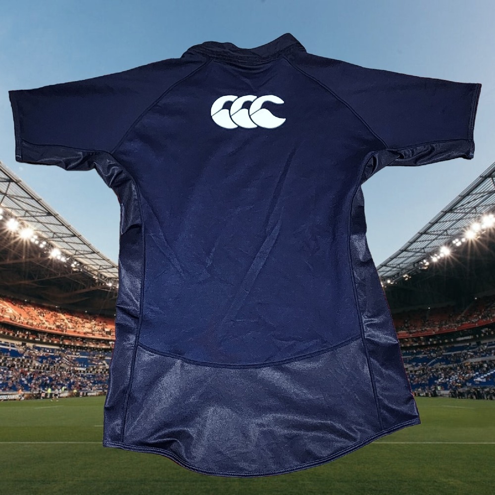 Canterbury of New Zealand Mens Blue CCC Logo Fitted Jersey Shirt Size XL - Picture 3 of 7